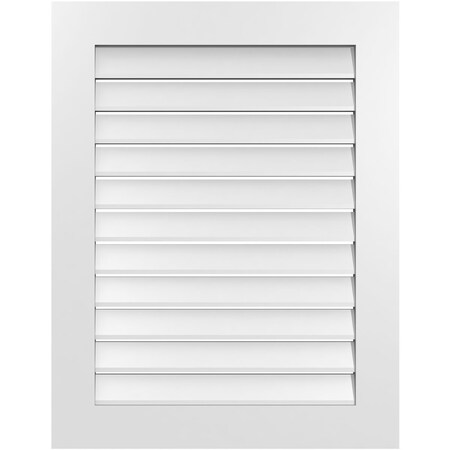 Ekena Millwork Vertical Surface Mount PVC Gable Vent: Functional, w/ 3-1/2"W x 1"P Standard Frame, 28"W x 36"H GVPVE28X3601SF
